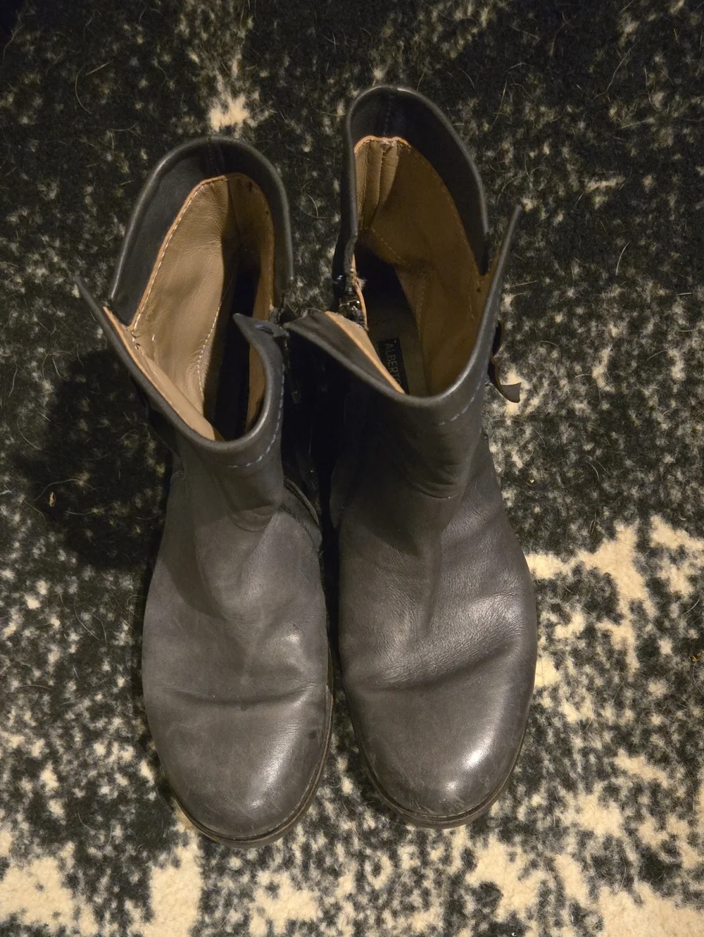 Alberto Fermani Women's Gray Leather Ankle Boots